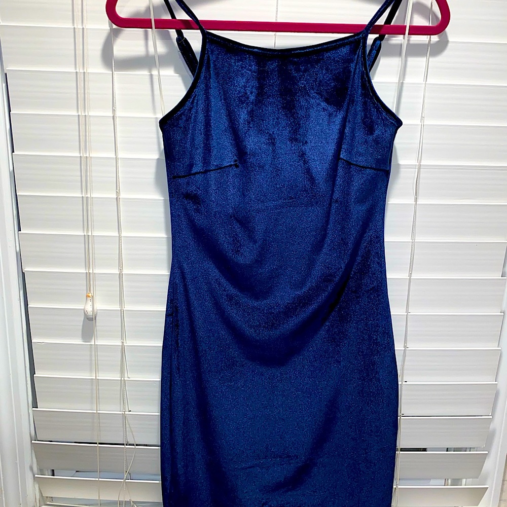 Jordyn Jagger - Blue Velour Mini Dress - Medium